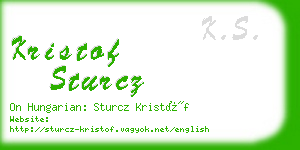 kristof sturcz business card